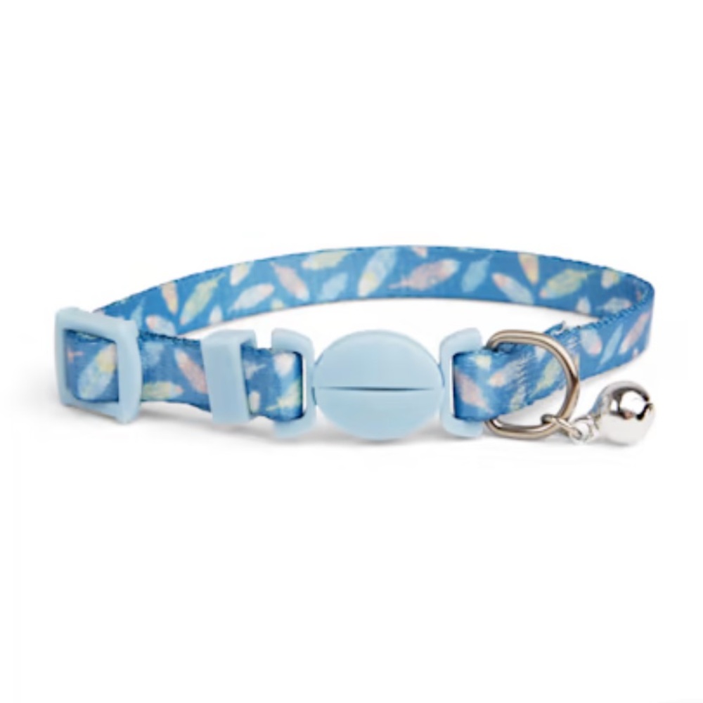 YOULY the nature lover Blue Feather Breakaway Kitten Collar XS